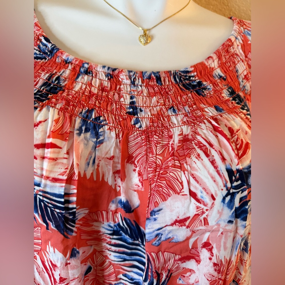 2/$24 Terra & Sky Blue and Coral Floral Blouses - Picture 11 of 11